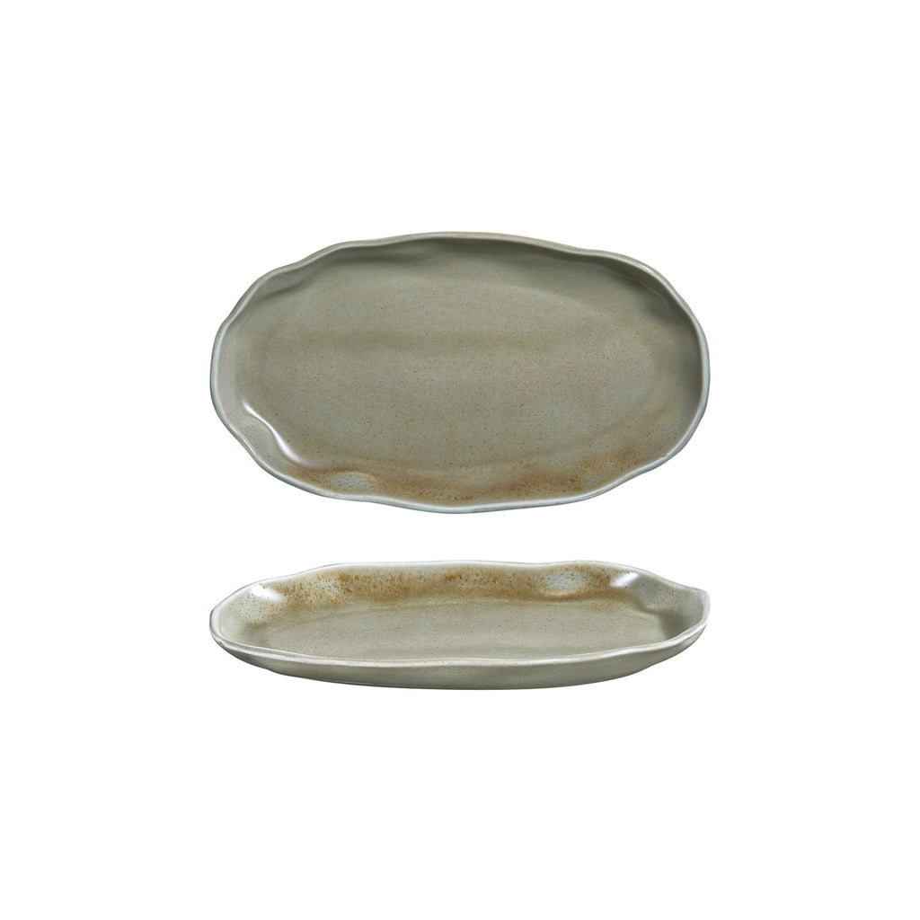 Turgla Moss 11.5Inch  x 6.5Inch  Organic Green Vitrified Plate SKU: T-AFRMOS29OV-6