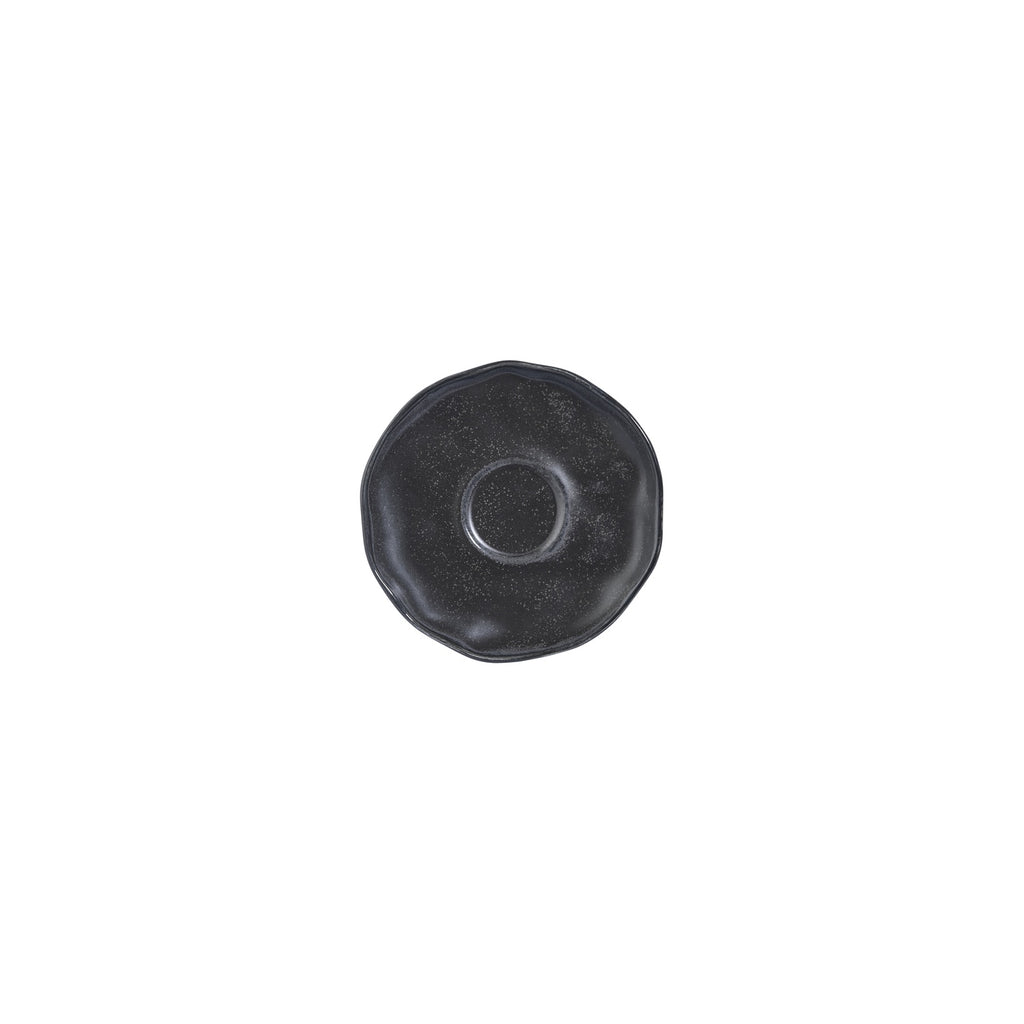 Turgla Amorf Notte 6.25Inch  x 6.25Inch  x h:0Inch  Organic Black Vitrified Saucer SKU: T-AFRNOT01CT-12