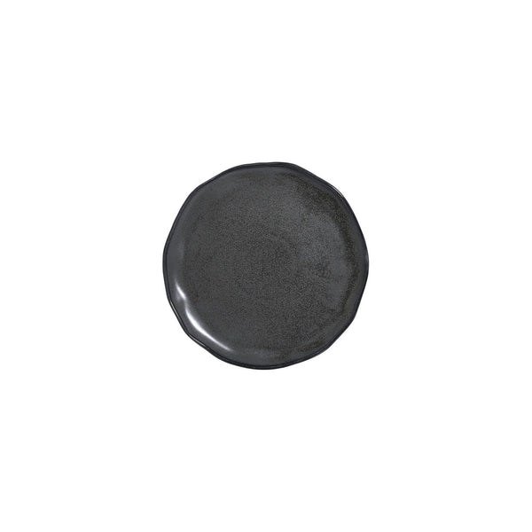 Turgla Amorf Notte 8.25Inch  x 8.25Inch  Organic Black Vitrified Plate SKU: T-AFRNOT21DZ-12
