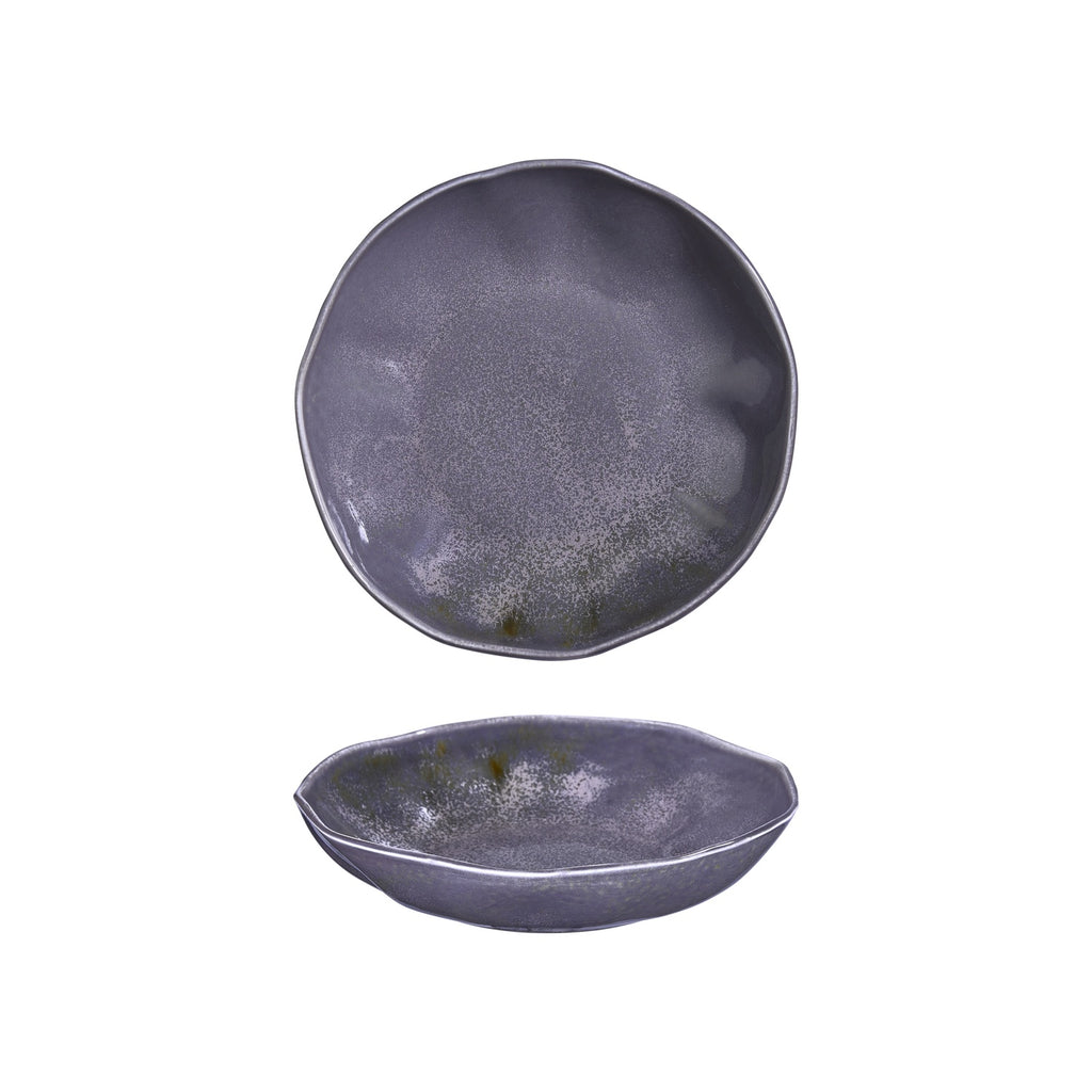 Turgla Viola 9.75Inch  x 9.75Inch  x h:0Inch  42 oz. Organic Purple Vitrified Deep Plate SKU: T-AFRVIO25CK-6