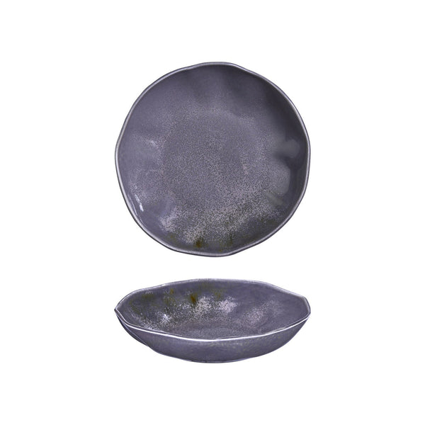 Turgla Viola 9.75Inch  x 9.75Inch  x h:0Inch  42 oz. Organic Purple Vitrified Deep Plate SKU: T-AFRVIO25CK-6