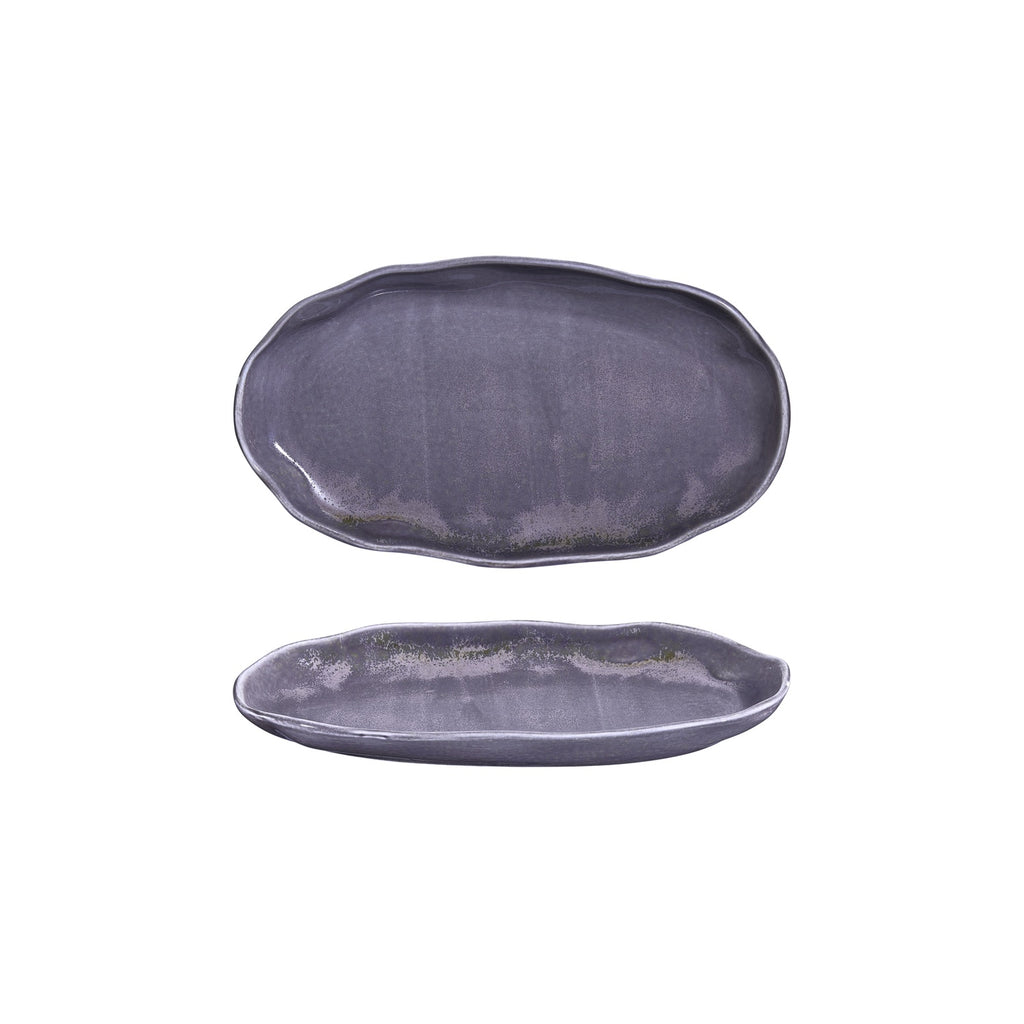 Turgla Viola 11.5Inch  x 6.5Inch  Organic Purple Vitrified Plate SKU: T-AFRVIO29OV-6