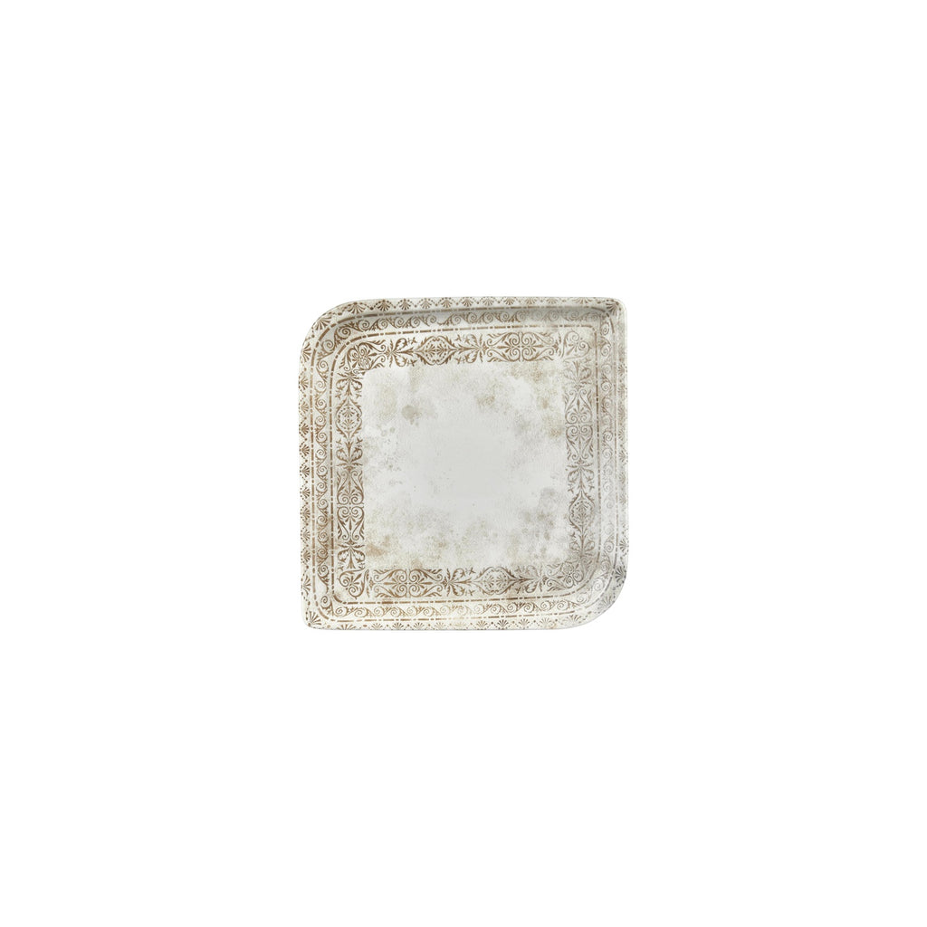 Turgla Antico 7.5Inch  x 7.5Inch  Square Brown Vitrified Plate SKU: T-ANAR25KR-12