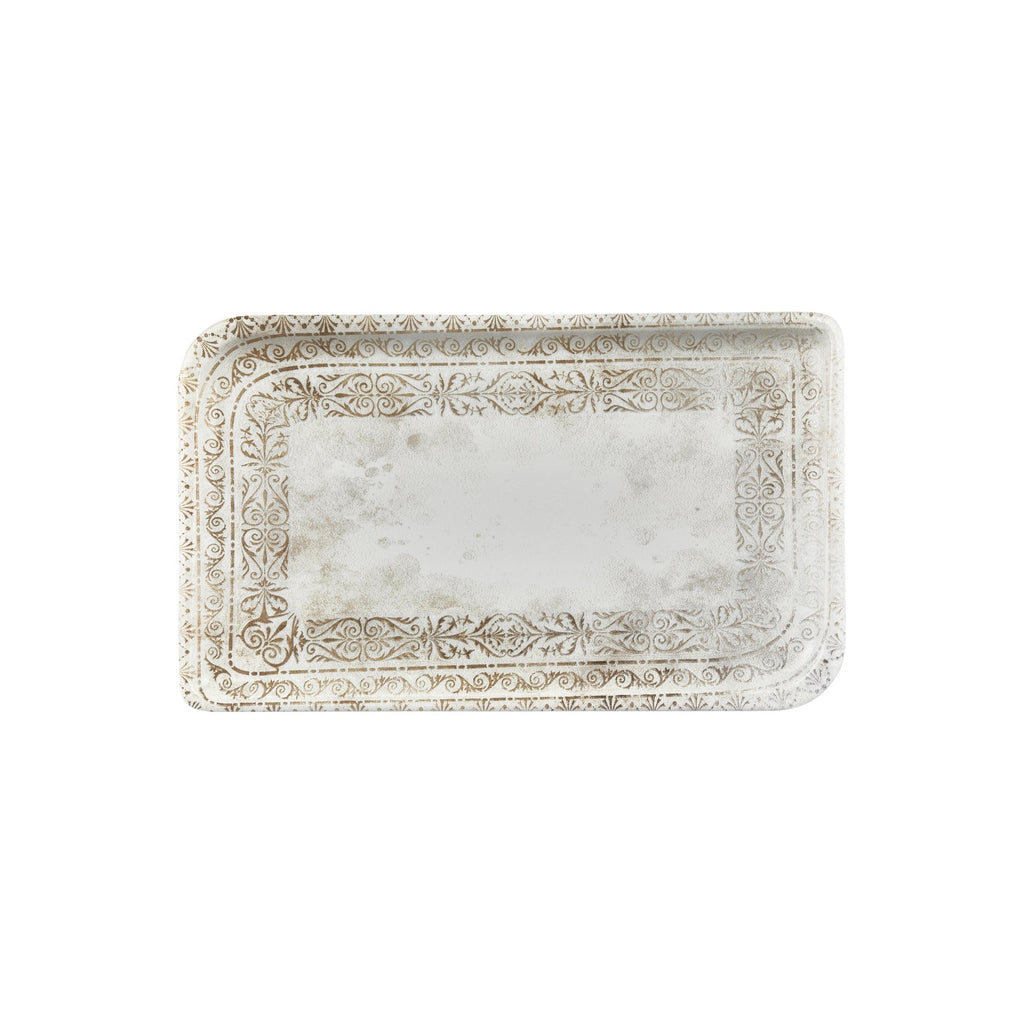 Turgla Antico 13.75Inch  x 8.25Inch  x h:0Inch  Rectangular Brown Vitrified Platter SKU: T-ANAR40DT-6