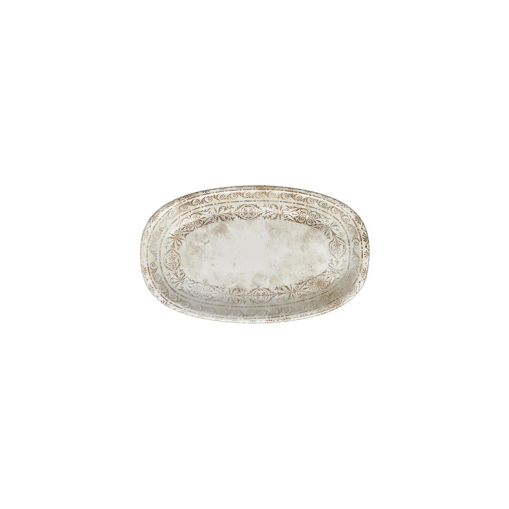 Turgla Antico 9.5Inch  x 5.75Inch  x h:1Inch  Oval Brown Vitrified Platter SKU: T-ANZT24OV-12