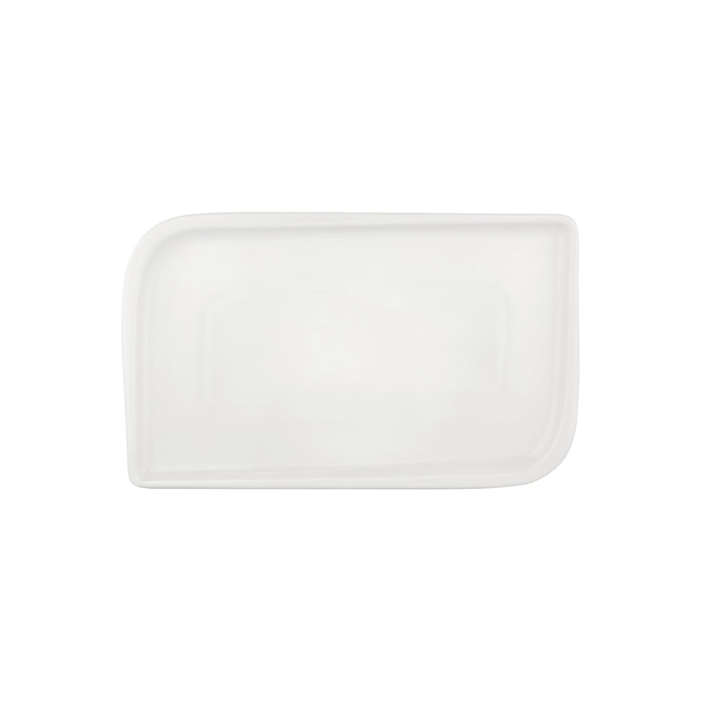 Turgla Gourmet 13.75Inch  x 6.25Inch  x h:0Inch  Rectangular Warm White Vitrified Platter SKU: T-AR38DT-6