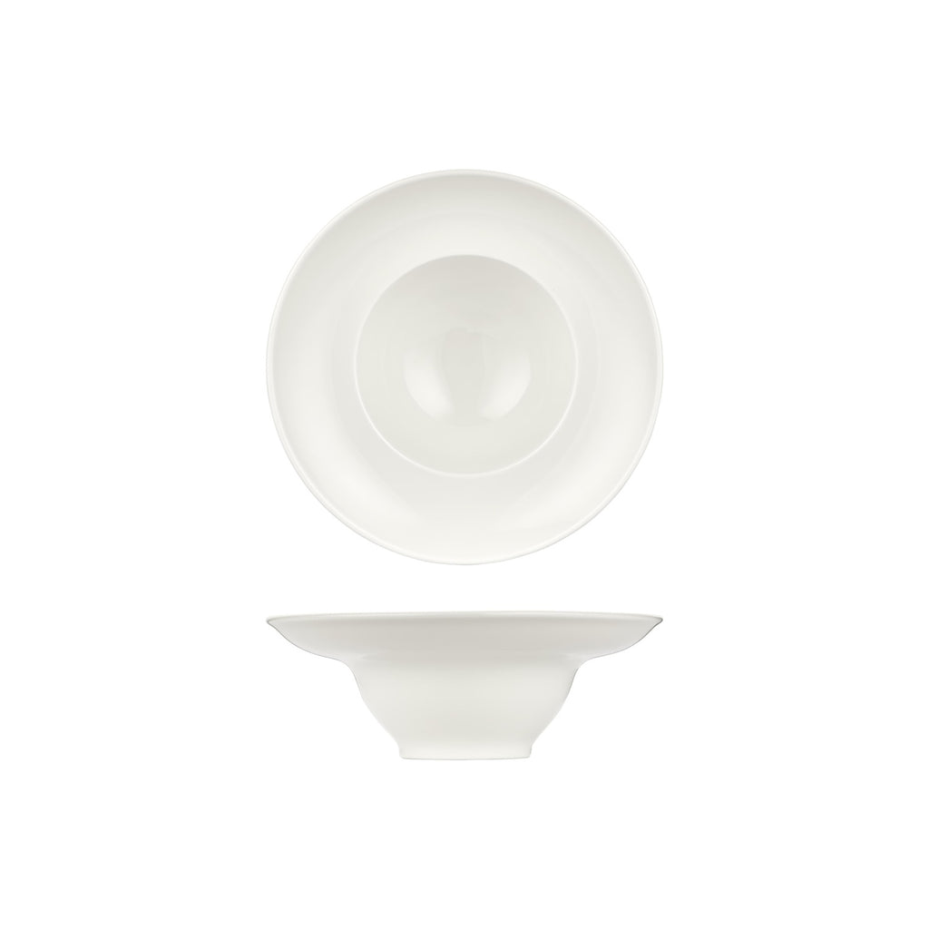 Turgla Gourmet dia.9Inch  h:0Inch  15 oz. Round Warm White Vitrified Deep Plate SKU: T-AT23CK-6
