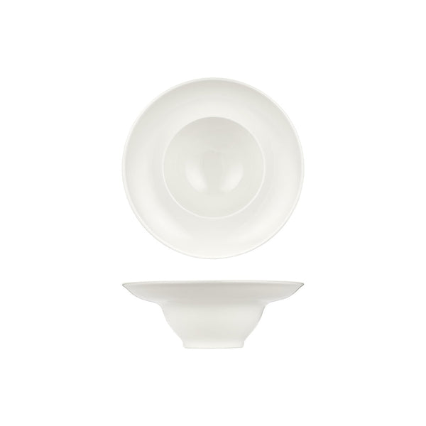 Turgla Gourmet dia.9Inch  h:0Inch  15 oz. Round Warm White Vitrified Deep Plate SKU: T-AT23CK-6