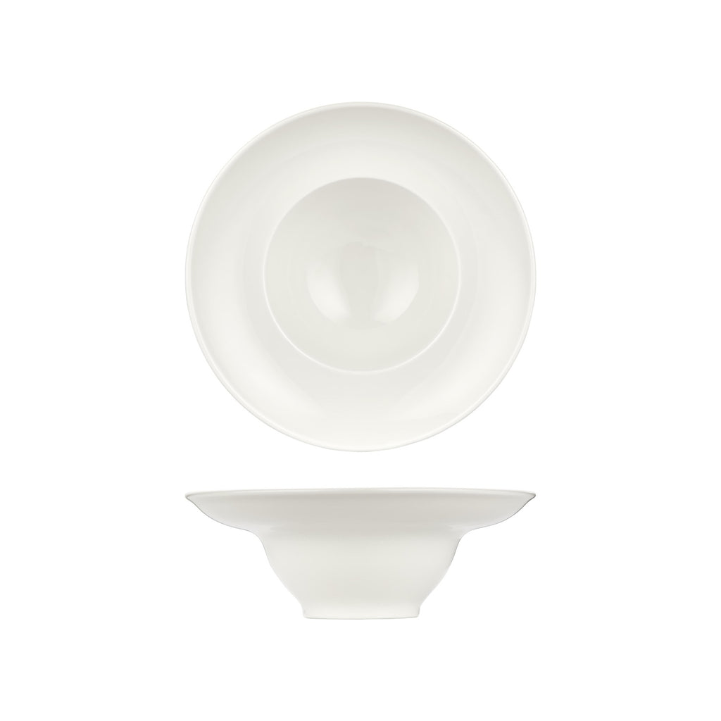 Turgla Gourmet dia.10.25Inch  h:0Inch  22 oz. Round Warm White Vitrified Deep Plate SKU: T-AT26CK-6