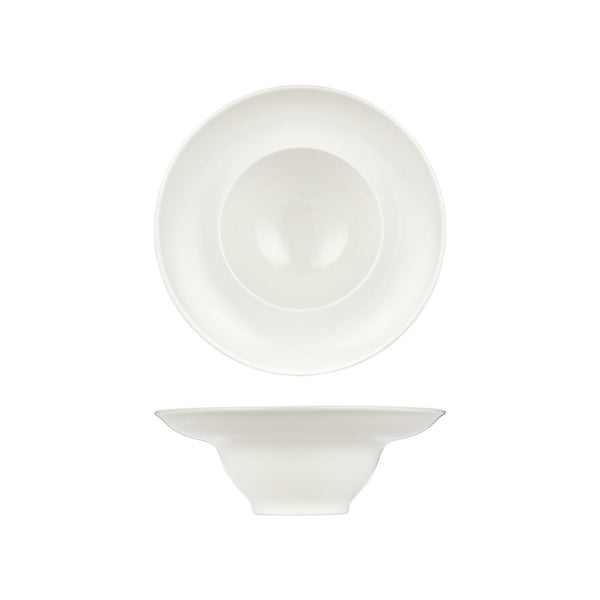 Turgla Gourmet dia.10.25Inch  h:0Inch  22 oz. Round Warm White Vitrified Deep Plate SKU: T-AT26CK-6