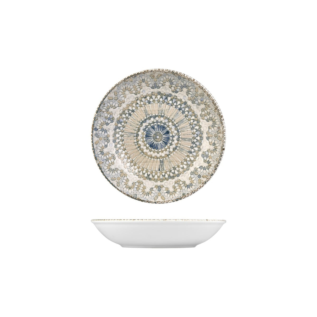 Turgla Azora dia.9" h:1.75" 34 oz. Round Decorated Vitrified Deep Plate SKU: T-AZFL23CK-6