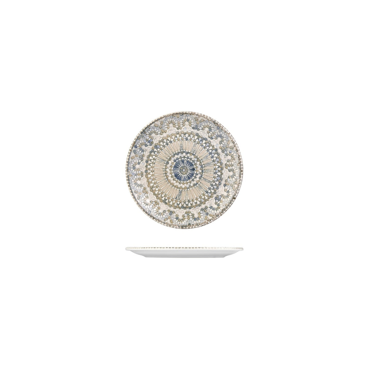 Turgla Azora dia.6.75" Round Decorated Vitrified Plate SKU: T-AZZT17DZ-12