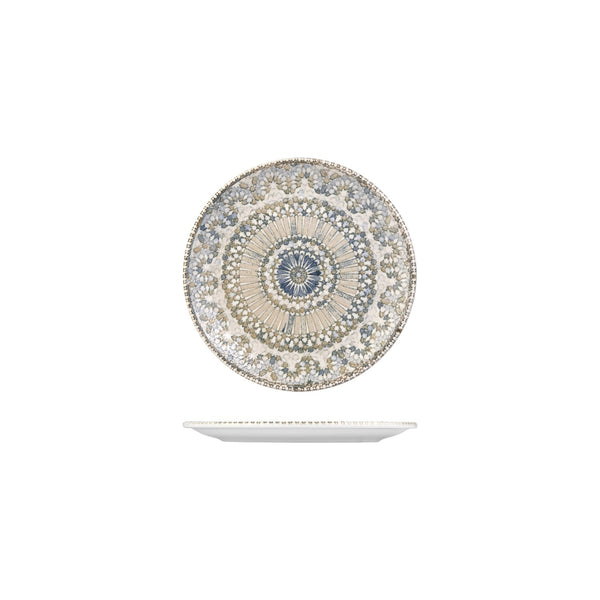Turgla Azora dia.8.25" Round Decorated Vitrified Plate SKU: T-AZZT21DZ-12