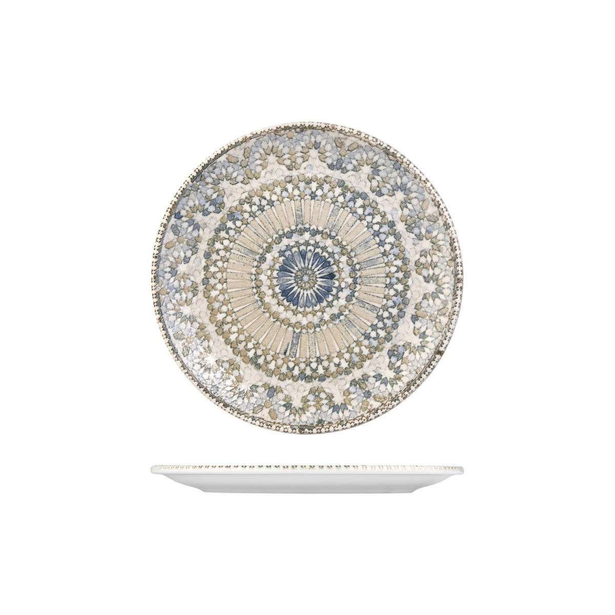 Turgla Azora dia.10.75" Round Decorated Vitrified Plate SKU: T-AZZT27DZ-12