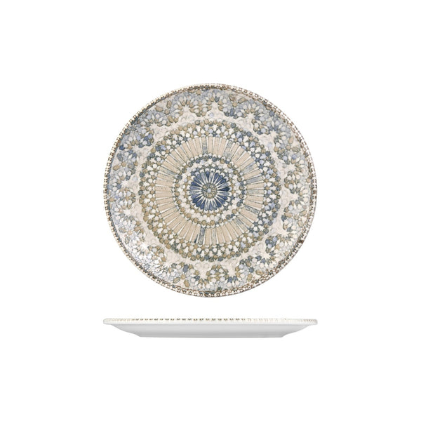 Turgla Azora dia.10.75" Round Decorated Vitrified Plate SKU: T-AZZT27DZ-12
