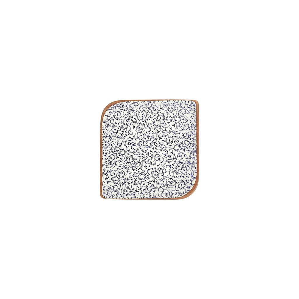 Turgla Edera 6Inch  x 6Inch  Square Blue Vitrified Plate SKU: T-EAAR20KR-12