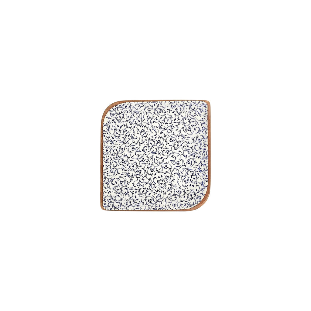 Turgla Edera 7.5Inch  x 7.5Inch  Square Blue Vitrified Plate SKU: T-EAAR25KR-12