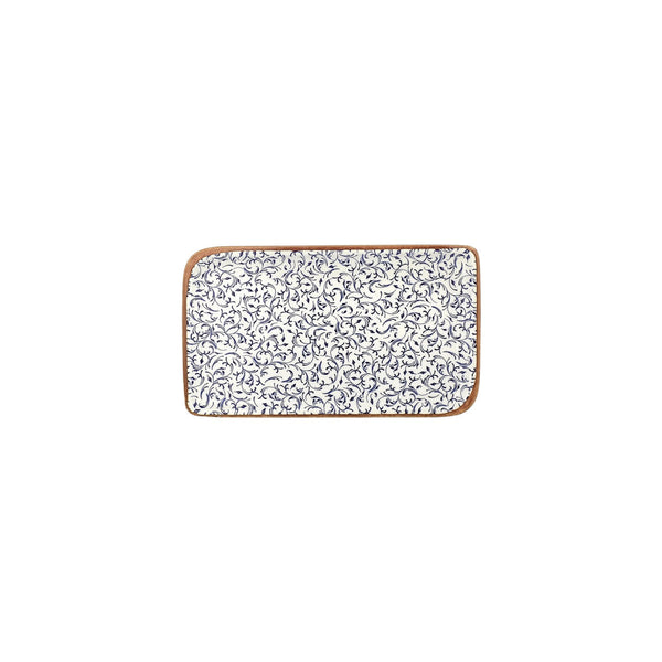 Turgla Edera 9.5Inch  x 6Inch  Rectangular Blue Vitrified Plate SKU: T-EAAR28DT-12