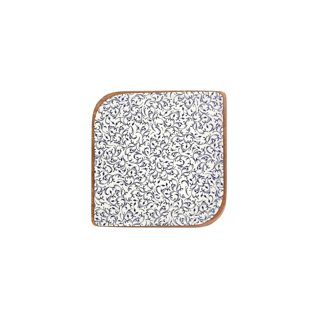 Turgla Edera 8.75Inch  x 8.75Inch  Square Blue Vitrified Plate SKU: T-EAAR30KR-6