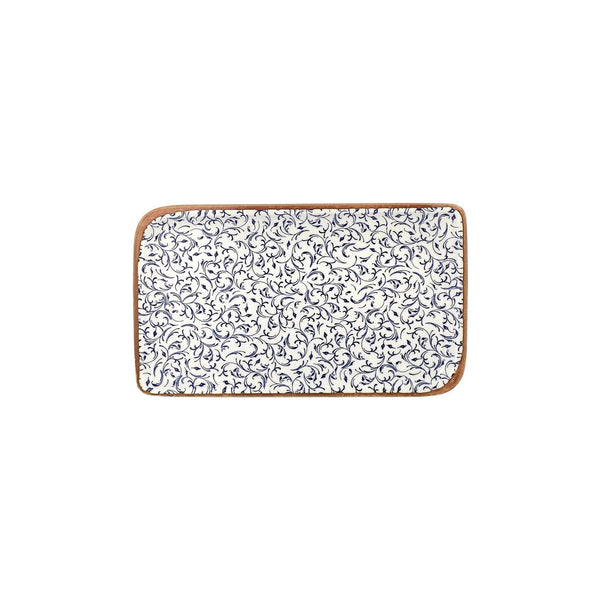 Turgla Edera 11.75Inch  x 7Inch  x h:0Inch  Rectangular Blue Vitrified Platter SKU: T-EAAR34DT-6
