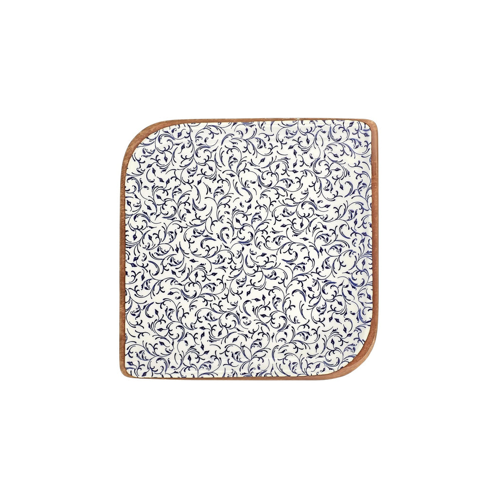 Turgla Edera 11Inch  x 11Inch  Square Blue Vitrified Plate SKU: T-EAAR38KR-6