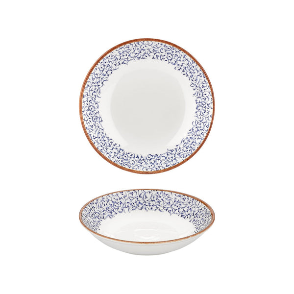 Turgla Edera dia.9.75Inch  h:2Inch  44 oz. Round Blue Vitrified Deep Plate SKU: T-EAFL25CK-6