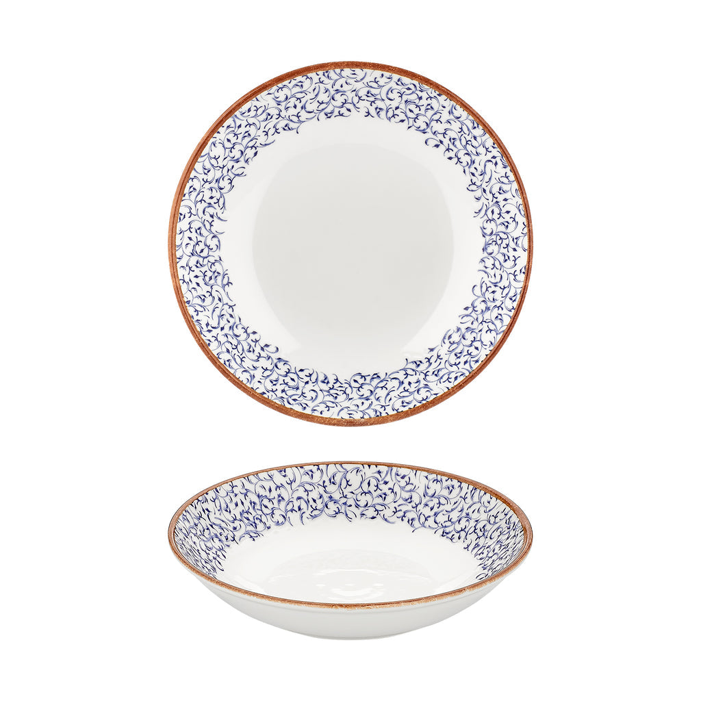 Turgla Edera dia.11Inch  h:0Inch  57 oz. Round Blue Vitrified Deep Plate SKU: T-EAFL28CK-6