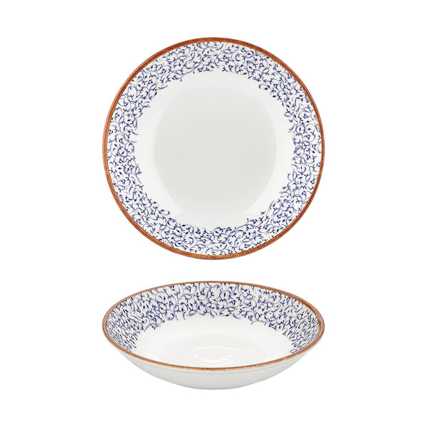 Turgla Edera dia.11Inch  h:0Inch  57 oz. Round Blue Vitrified Deep Plate SKU: T-EAFL28CK-6