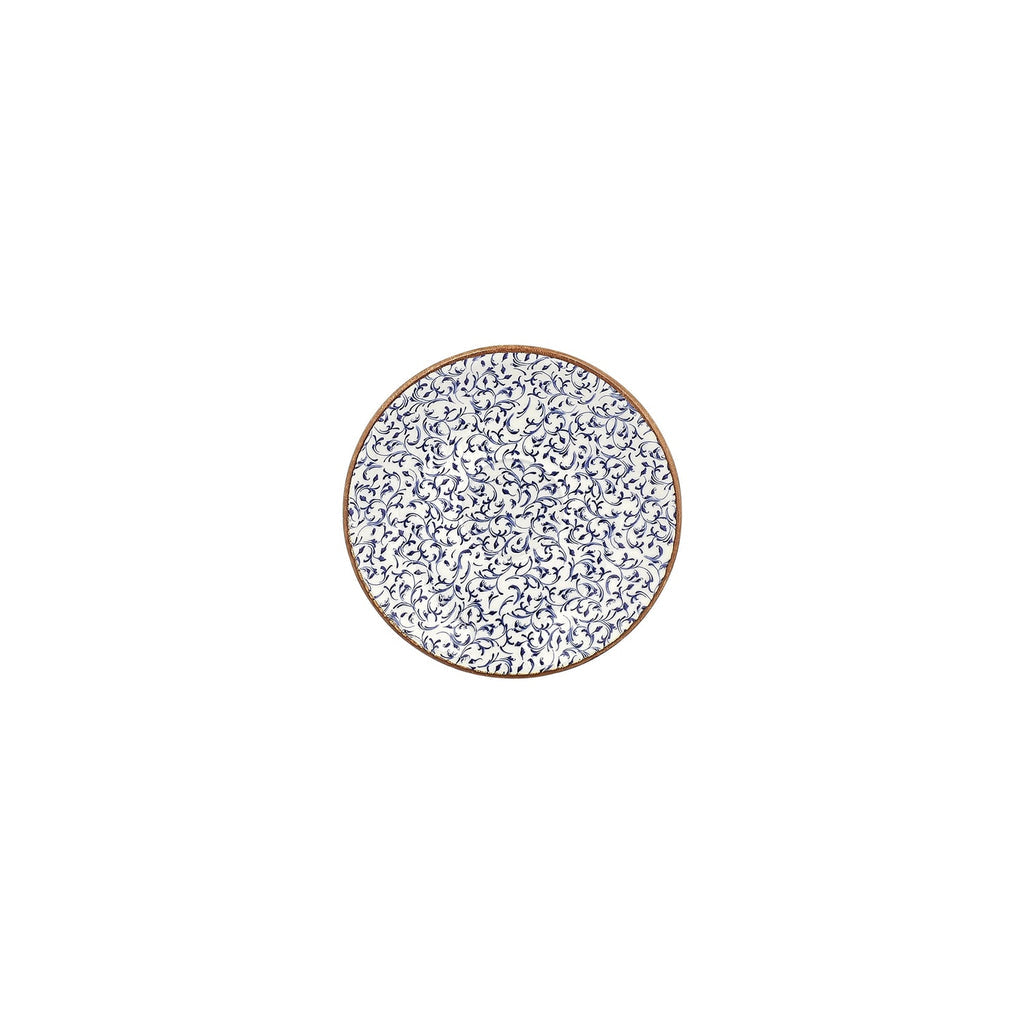 Turgla Edera dia.6.25Inch  Round Blue Vitrified Saucer SKU: T-EAZT01CT-24