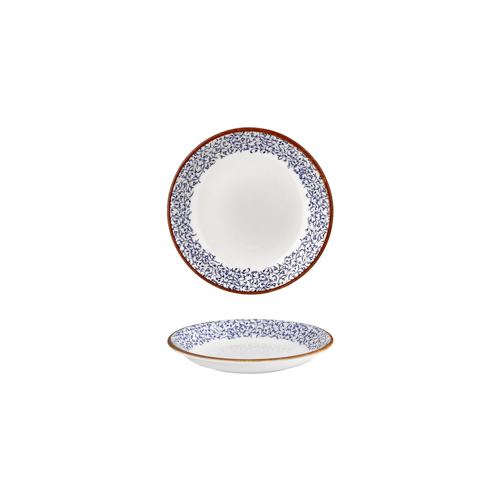 Turgla Edera dia.4.25Inch  h:1Inch  3 oz. Round Blue Vitrified Deep Plate SKU: T-EAZT11CK-24