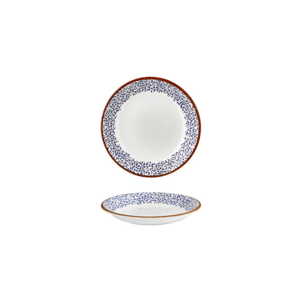 Turgla Edera dia.5Inch  h:1Inch  5 oz. Round Blue Vitrified Deep Plate SKU: T-EAZT13CK-24