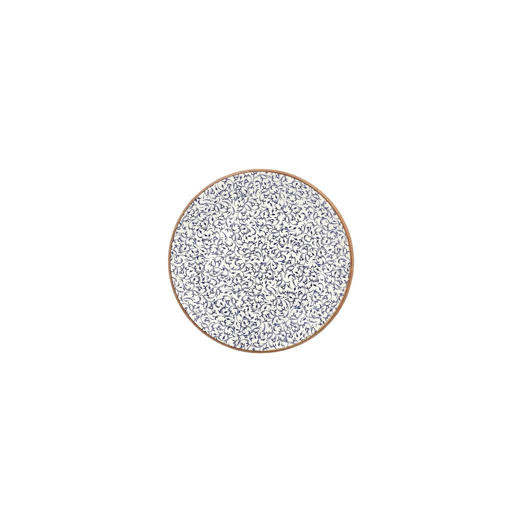 Turgla Edera dia.7.5Inch  Round Blue Vitrified Plate SKU: T-EAZT19DZ-12