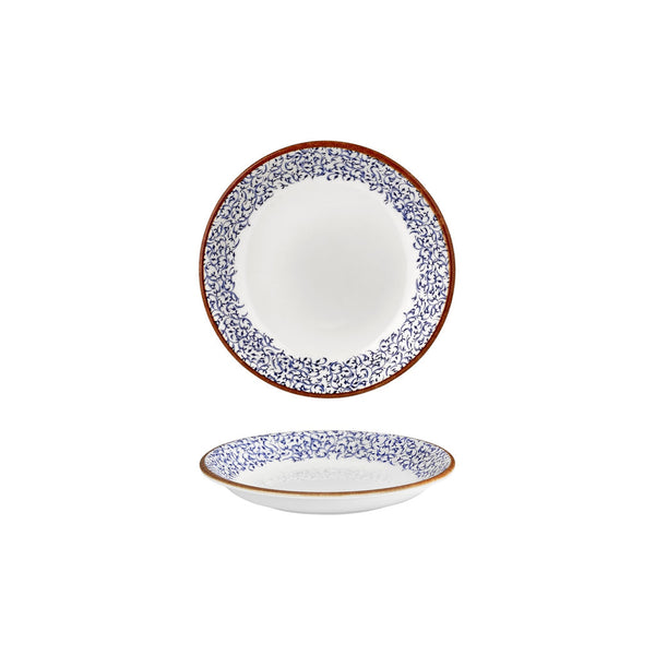 Turgla Edera dia.8.25Inch  h:0Inch  17 oz. Round Blue Vitrified Deep Plate SKU: T-EAZT21CK-12