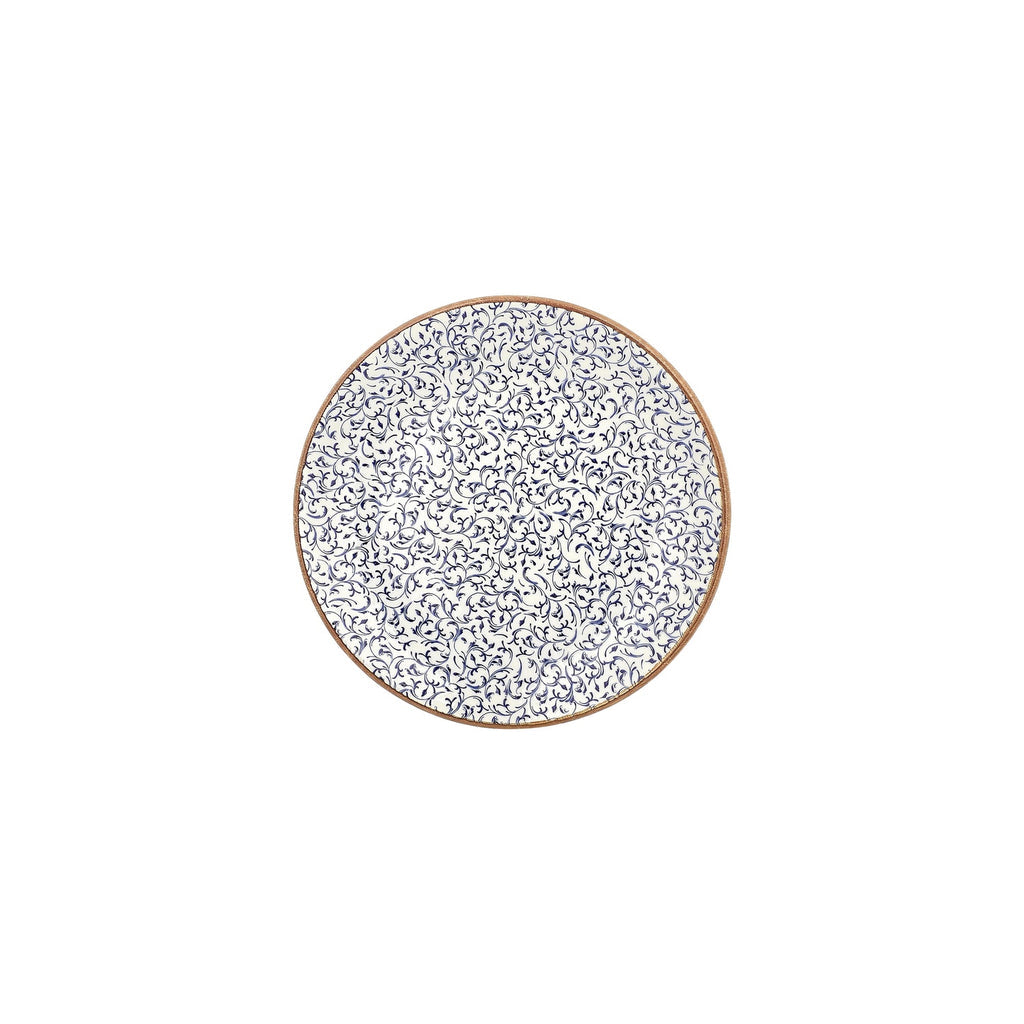 Turgla Edera dia.9Inch  Round Blue Vitrified Plate SKU: T-EAZT23DZ-12