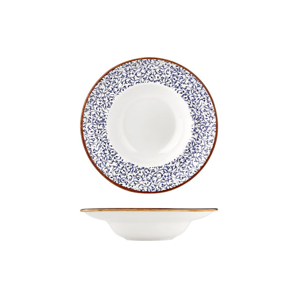 Turgla Edera dia.9.75Inch  h:2.25Inch  14 oz. Round Blue Vitrified Deep Plate SKU: T-EAZT25CK-6