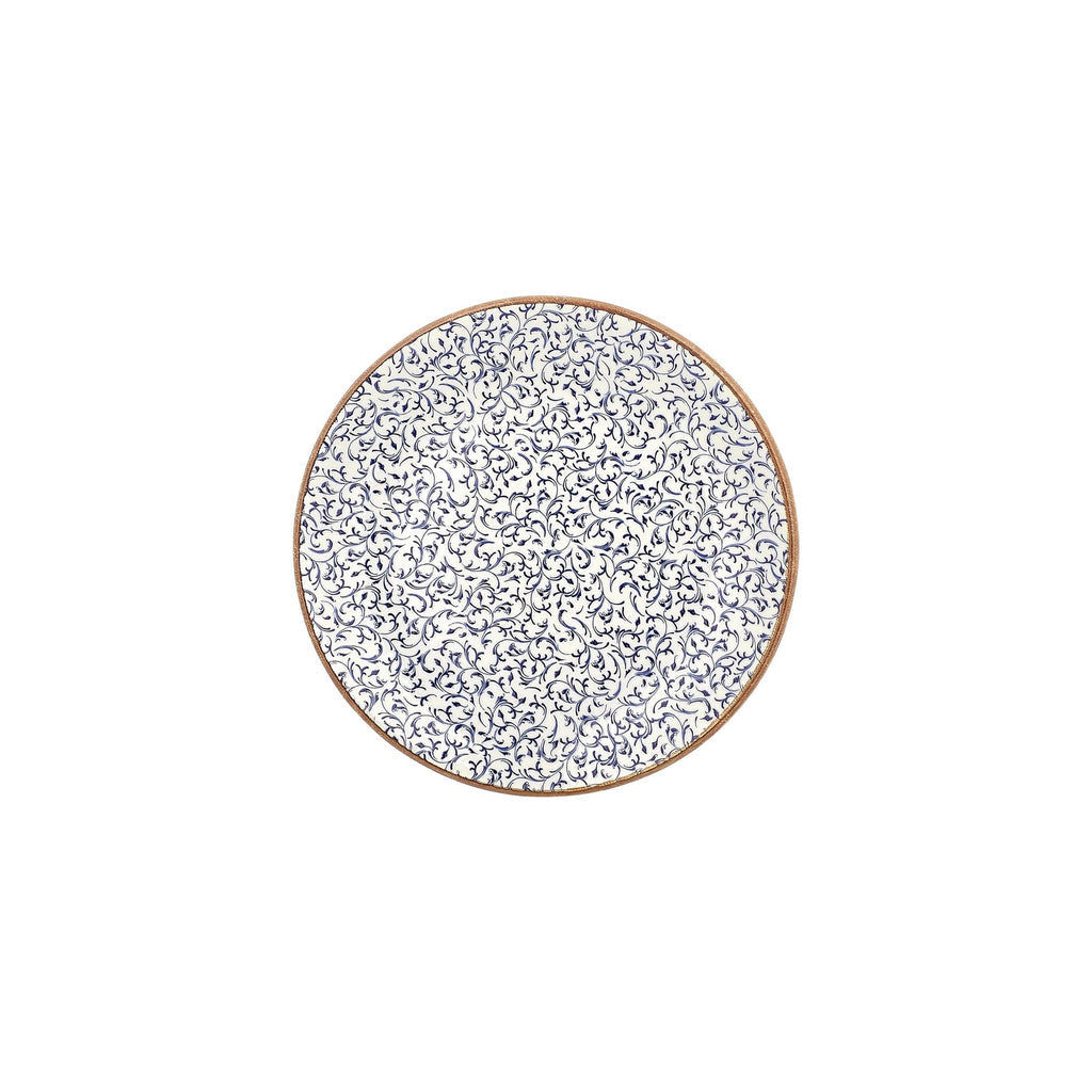 Turgla Edera dia.9.75Inch  Round Blue Vitrified Plate SKU: T-EAZT25DZ-12