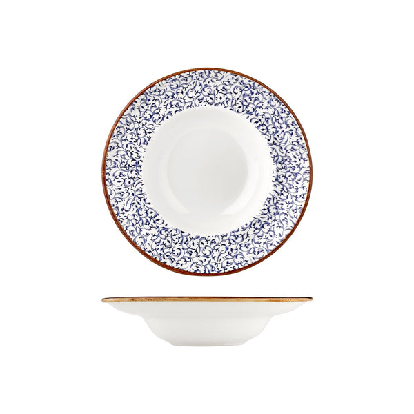 Turgla Edera dia.10.75Inch  h:2.5Inch  17 oz. Round Blue Vitrified Deep Plate SKU: T-EAZT27CK-6