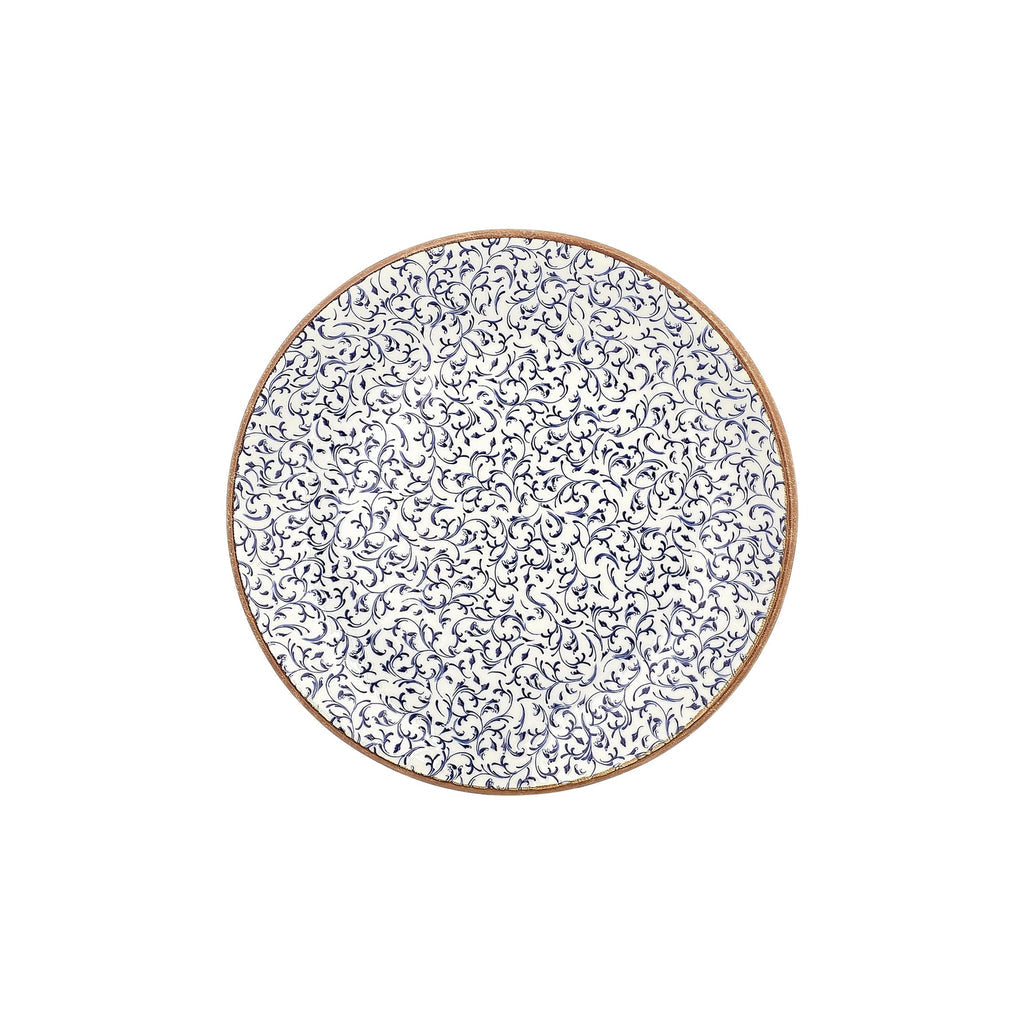 Turgla Edera dia.11.75Inch  Round Blue Vitrified Plate SKU: T-EAZT30DZ-6