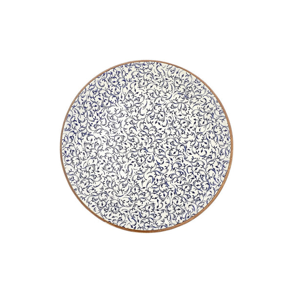 Turgla Edera dia.12.5Inch  x 12.5Inch  Round Blue Vitrified Pizza Plate SKU: T-EAZT32PZT-6