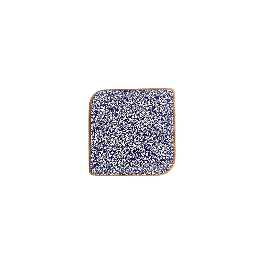 Turgla Edera Cobalt 6Inch  x 6Inch  Square Blue Vitrified Plate SKU: T-ECAR20KR-12