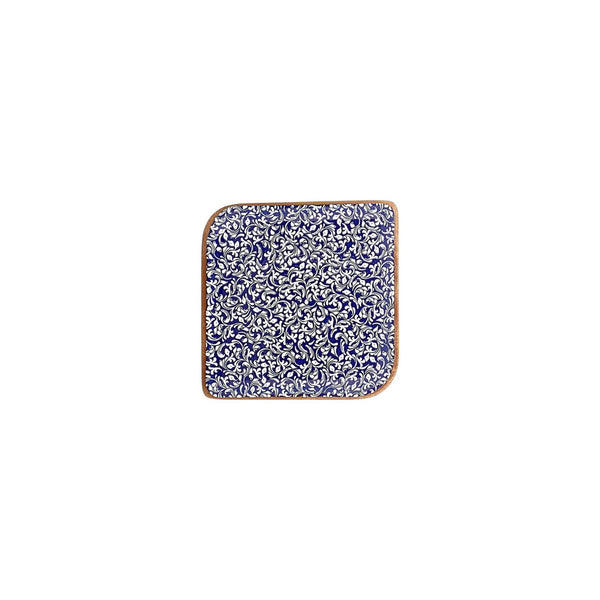 Turgla Edera Cobalt 6Inch  x 6Inch  Square Blue Vitrified Plate SKU: T-ECAR20KR-12