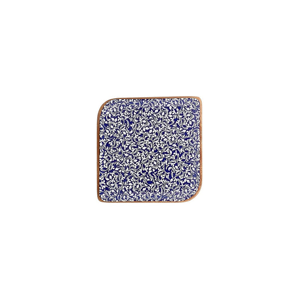Turgla Edera Cobalt 7.5Inch  x 7.5Inch  Square Blue Vitrified Plate SKU: T-ECAR25KR-12
