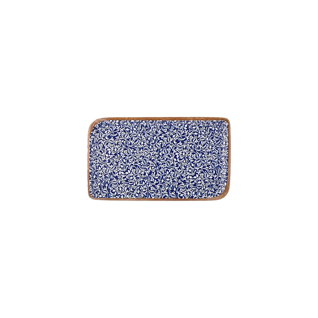 Turgla Edera Cobalt 9.5Inch  x 6Inch  Rectangular Blue Vitrified Plate SKU: T-ECAR28DT-12