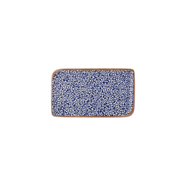 Turgla Edera Cobalt 9.5Inch  x 6Inch  Rectangular Blue Vitrified Plate SKU: T-ECAR28DT-12