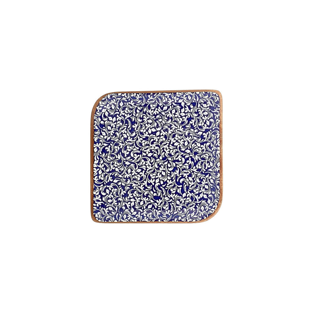 Turgla Edera Cobalt 8.75Inch  x 8.75Inch  Square Blue Vitrified Plate SKU: T-ECAR30KR-6