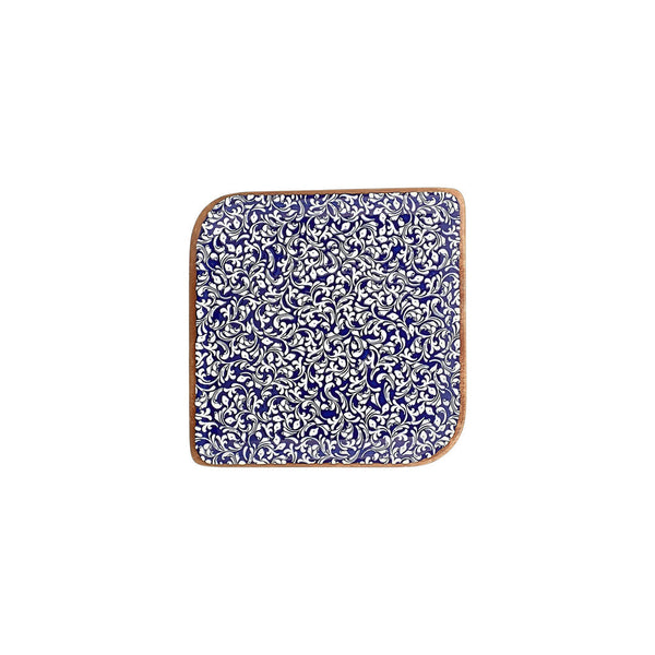 Turgla Edera Cobalt 8.75Inch  x 8.75Inch  Square Blue Vitrified Plate SKU: T-ECAR30KR-6