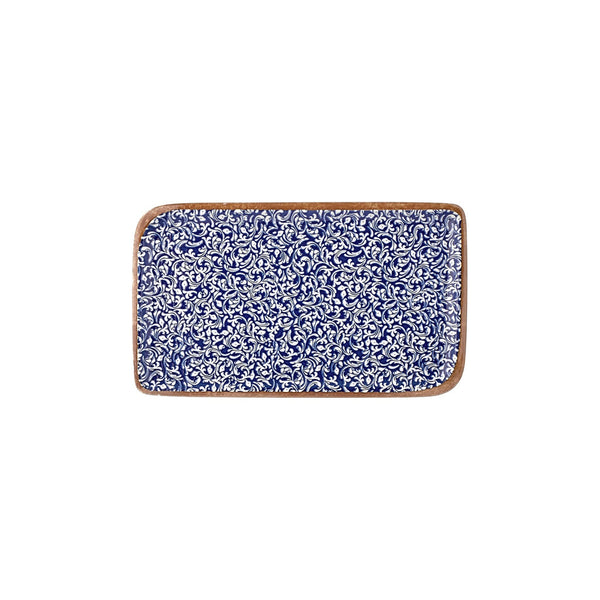 Turgla Edera Cobalt 11.75Inch  x 7Inch  x h:0Inch  Rectangular Blue Vitrified Platter SKU: T-ECAR34DT-6