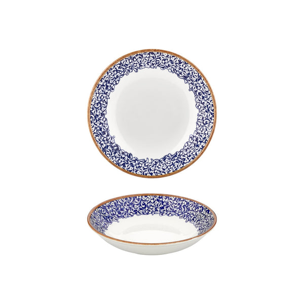 Turgla Edera Cobalt dia.9Inch  h:1.75Inch  34 oz. Round Blue Vitrified Deep Plate SKU: T-ECFL23CK-6