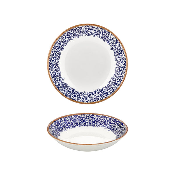 Turgla Edera Cobalt dia.9.75Inch  h:2Inch  44 oz. Round Blue Vitrified Deep Plate SKU: T-ECFL25CK-6