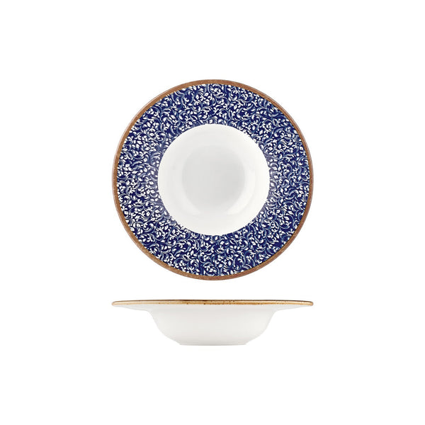 Turgla Edera Cobalt dia.9.75Inch  h:2Inch  14 oz. Round Blue Vitrified Deep Plate SKU: T-ECGT25CK-6